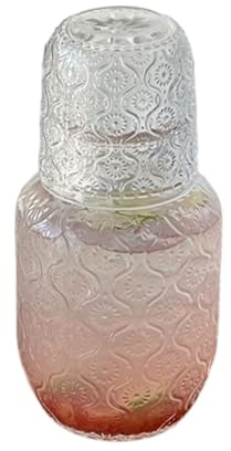Caraffa for acqua e set di bicchieri da comodino, caraffa for acqua in vetro vintage con tazza, brocca for tè freddo con coperchio, brocca for succo, caraffa in vetro, brocca e tazza for limonata, acq