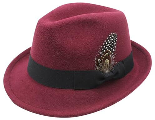 Trachtenhut Herren Filz, Oktoberfest Hut Herren Damen Bayerischer Hut Elegant Bayernhut Bayern Trachtenhüte Vintage Filzhut mit Feder und Krempe Jagdhut Trachten Accessoires