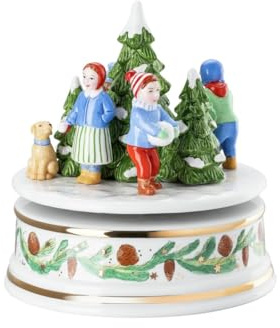 Hutschenreuther Weihnachten Sammelkollektion 2025 Weihnachtsspiele Spieluhr groß XXL; Höhe 16 cm/Ø 15 cm; Melodie: Ihr Kinderlein kommet; limitiert auf 499 Exemplare