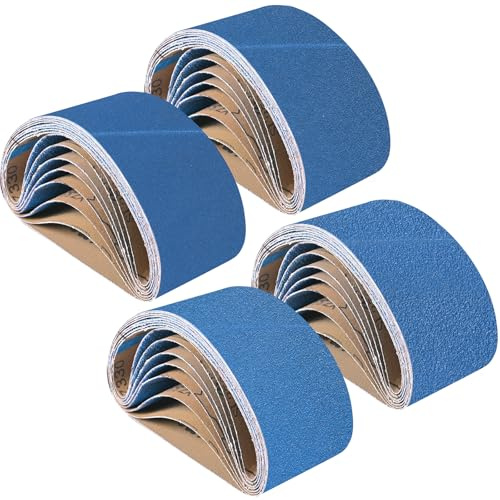 UMXIUO Slipband 65 x 410 mm, 8 st kornslipband 40/60/80/120, slipning och polering av metall, trä och rost