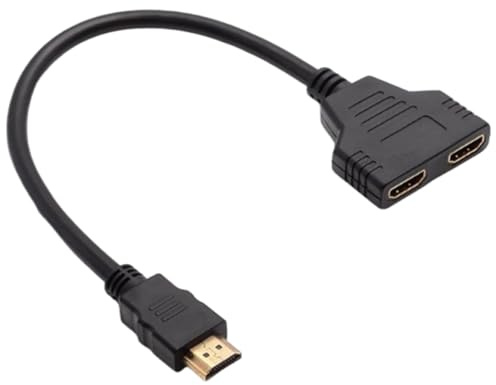 Adaptador Divisor HDMl, Cable Splitter HDMI Macho a Doble HDMI Hembra, 1 in 2 Out al mismo tiempo, 1080P Hdml Splitters 2 monitores al mismo tiempo 30 cm, para HDTV HD Proyectores