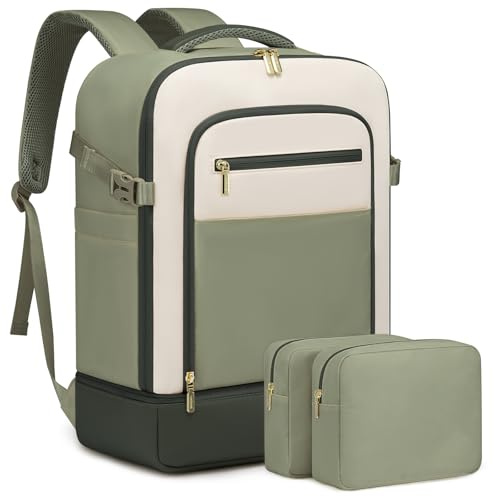 LOVEVOOK Handgepäck Reiserucksack mit separatem Schuhfach, 50L Rucksack Damen Groß mit Nass- und Trockenfach, Travel Backpack Kofferrucksack Carry On Luggage für Trip Reise