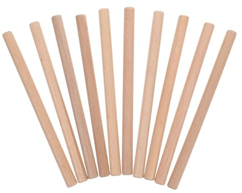 VILLFUL 10pcs Wooden Pegboard Sticks 1Cm Diameter X 15Cm Length Natural Wood Pegboard Hangers for Wall Hooks Tool and Towel Organization Compatible with
