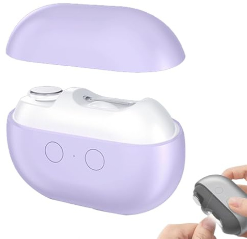 Coupe Ongle Électrique pour Pied - 3-en-1 Rechargeable USB avec Polisseur et Étui de Rangement, pour Soins des Personnes Âgées et À Aux Enfants (Violet)