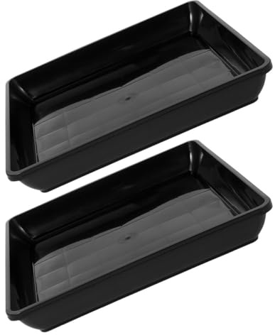 VALICLUD Sottovaso per Piante Rettangolare Spesso 2 Pezzi, Vassoio Raccogli Acqua per Fioriere Grandi, Accessori per Giardinaggio Indoor e Balcone, Resistente e Antigoccia, Facile