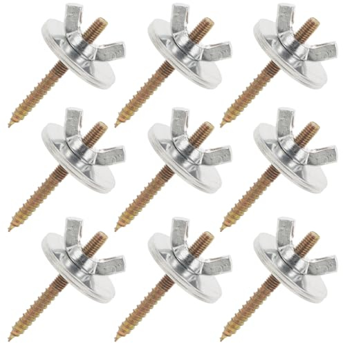 Toddmomy 10 Sets Stainless Steel Bird Stand Rod Screws with Nuts and Gaskets, Bird Cage Fixing Screw Kit for Perch and Springboard Accessories, Suitable for Birdcage Repair and Assembly