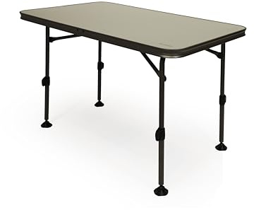 Vango Atmos 115 Camping Table – Foldable Outdoor Table with Heatproof Waterproof Top, Adjustable Legs & Lightweight Aluminium Frame – Portable Dining Table for Camping, Caravan, Motorhome & Garden