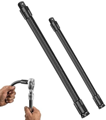 VasedGins 1/2 Flexible Shaft Extension Extender Torque Socket, Ratchet Spanners Electric Wrench Connecting Rod, 360° Flex Reach Bendable Bar Tool for Automotive Repair (Mix)