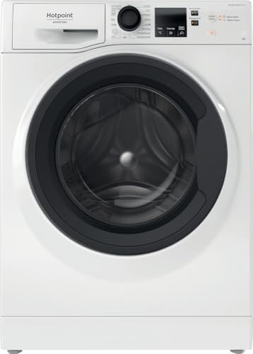 Hotpoint - NS 827 WB FR Lave-linge Hublot Posable - Capacité 8kg - Essorage 1200 tr/min - Technologie Vapeur et Moteur Induction - H 85 x L 60 x P 61 cm - Classe Énergétique A -10% - Blanc