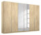 Rauch Möbel Alabama Schrank Kleiderschrank Drehtürenschrank Eiche Sonoma Spiegel, Holz, 6-türig mit Zubehörpaket Premium 3 Kleiderstangen, 9 Einlegeböden, 1 Schubkasteneinsatz BxHxT 271x229x54 cm