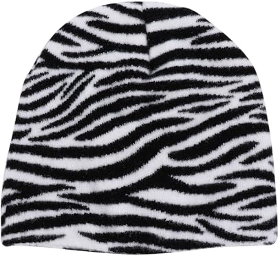 VALICLUD Winterliche Strickmütze 1stk Strickmütze Wollmützen Warme Mütze Zebra-muster-hut-mütze Mit Tierdruck Tierhüte Mode Skimütze Garn Männer Und Frauen
