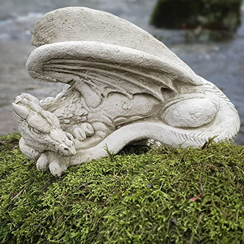 Statue de dragon ailé | Pierre mythique animal béton décoration de jardin extérieur