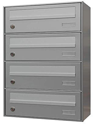 Cassette Postali Condominiali per esterno P20 4 posti in Acciaio Inox e Alluminio