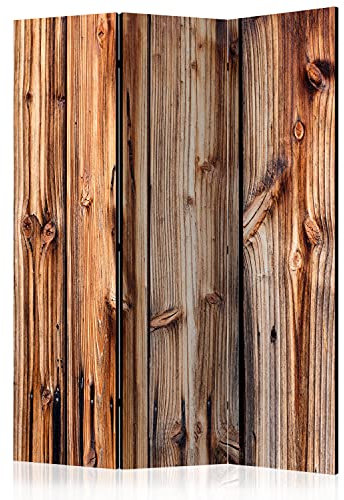 murando - Paravent Raumteiler Innen Holz 135x172 cm 3-teilig Einseitig Raumtrenner Trennwand Holz Room Divider Mobiler Sichtschutz Spanische Wand Raum Abtrennung Holzoptik Wood Bretter f-B-0062-z-b