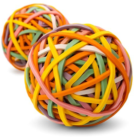Mikily's Rubber Bands Ball (2 Balls) for Rainbow Assorted Colorful Office Supplies 0.33lb Stretchable Elastics Stationery Holder Organizing for Home Office tie dye Cute Rubberbands