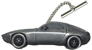 Krawattennadel mit Kette, Motiv: Deutscher Sportwagen, 928, ref191, Zinn