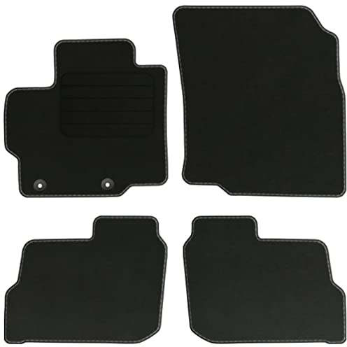 Velourmattenset für Mitsubishi Space Star ab Bj. 2013 Basic runde Befestigungen Mit Absatzschoner Passform Neu Veloursfussmatten Automatten