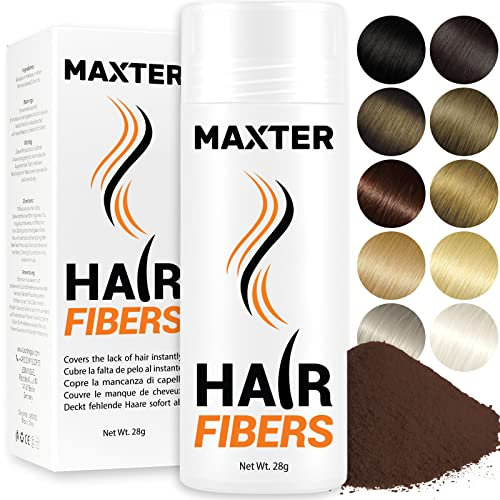 Maxter Streuhaar zur Haarverdichtung - Haarpuder gegen Kaschierung von Haarausfall - Haarpuder Männer und Frauen - Mikrofaser in Pulverform - Hair Fiber - Haarpuder Rotbraun