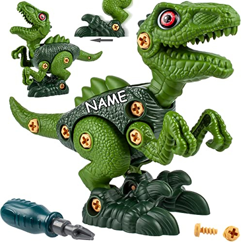 alles-meine.de GmbH Dinosaurier - zum Schrauben & Bauen - inkl. Name - mit Werkzeug - Schraubenzieher - Tyrannosaurus Rex - Bauen + Konstruieren - für Kinder/Bausatz für Kleink..