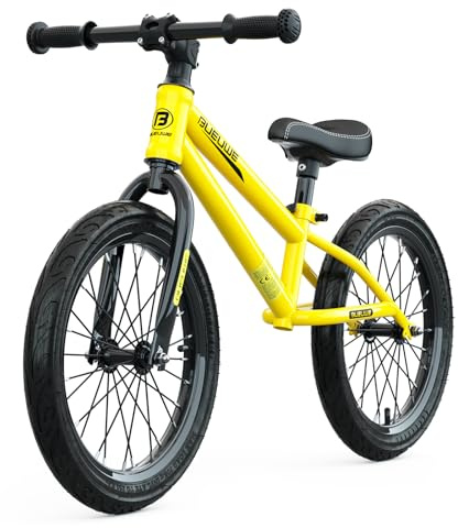 Bueuwe 16 Inch Balance Bike for Big Kids Aged 4 5 6 7 8 and 9 Years Old Boys Girls,Large No Pedal Training Bicycle, Adjustable Seat, Pneumatic Tires, Quick Assembly