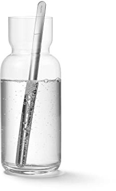 aarke Nesting Carafe, Kristallglaskaraffe (1,1 Liter) + Edelstahl-Barlöffel