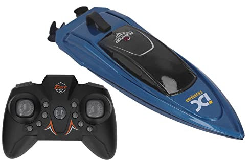 2.4G Fernbedienungsboot, Wiederaufladbare Elektroboote, Wasserdichtes Mini-Fernbedienungs-Schnellboot-Spielzeug USB-Hochgeschwindigkeits-Elektro-Spielzeugboot Ferngesteuertes Boot für Pools und(Blau)