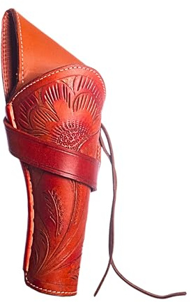 Hulara Full Grain Buff Leather Cross Draw Holster Gun Holder 22 .38/357 .44/45 Cal Revolver Gun Western Holster Fit 4 to 8 Revolver Holster