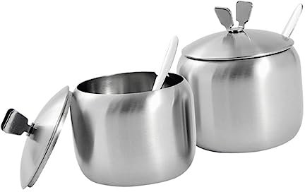 Angoily Contenedor De Acero Pequeños Contenedores Botellas De Sal Tarros De Cocina Organizadores De Pimienta Ollas De Condimentos Contenedores Metalicos Especias Estilo Europeo