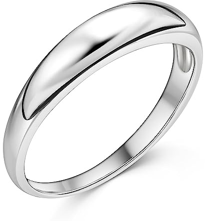 MATERIA by Matthias Wagner Moderner Damen Ring 925 Silber glatt gewölbt in 5 verschiedenen Größen