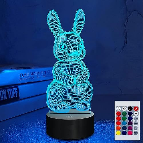 SUPERHONGJIHAO Nachtlicht für Kinder, 3D-Kätzchen-LED-Lampe mit Fernbedienung, 16 Farben Geburtstagsgeschenk für Kinder