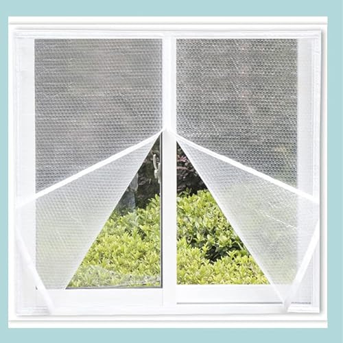 Trousse D'isolation de Fenêtre,Trousse D'isolation de Fenêtre,Bâche Transparente Rideaux Coupe-Vent,Film pour Vitres Intimité,Joints de Portes,pour Chambre à Coucher,Réutilisable (150x150cm)