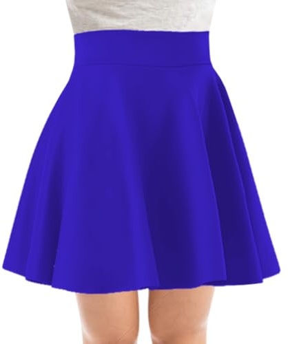 PopCouture kvinnors mini hög midja utsvängd skater-kjol, Kungsblå, 32/34 SE