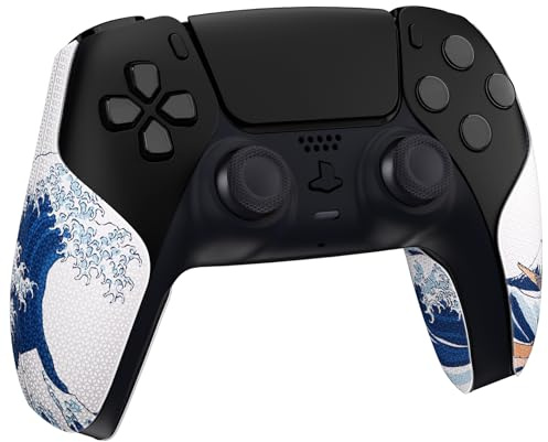 playvital Grip Adesivi Separati per ps5 Controller Joystick, Grande Onda | Skin Antiscivolo in PU per Impugnature, Texture di Diamanti Esagonali, Presa Migliorata, Accessori Protettivi