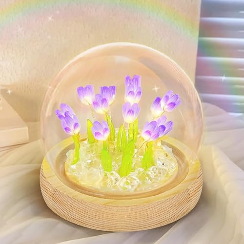 TaimeiMao Tulpen Lampe, Tulip Night Light, Tulpen DIY Licht mit 20 Tulpen, Tulip Crystal Ball LED Decoration Lamp mit Geschenktüte, für Schlafzimmer, Wohnzimmer, Desktop, Heimdekoration