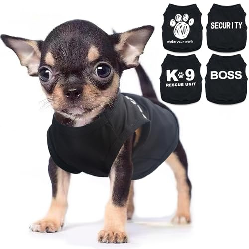 Pet Clothes Set of 4 Pet Clothes Shirts for Small Male Dogs Clothes for Men Funny Pattern Breathable Lightweight Soft Cool Clothes for Puppies and Cats Size