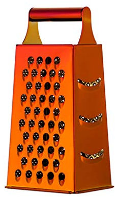 Stainless Steel Cheese Grater Vegetable Slicer with 4 Sides - Large Box Grater for Parmesan Cheese, Vegetables, Fruits - Gold - 9.2 Inches