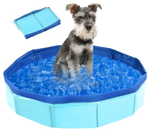 Vasca da bagno e piscina pieghevole per cani e gatti - Piscina per animali piccoli e grandi (50 x 8 cm)