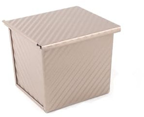 SPXTOM Teglia Quadrata for Pane con Coperchio, Antiaderente, Scatola for Toast for Pane in Lega di Alluminio, ondulata, for cuocere Il Pane, capacità di Impasto di 1 libbra(12 * 11 * 11.5cm)