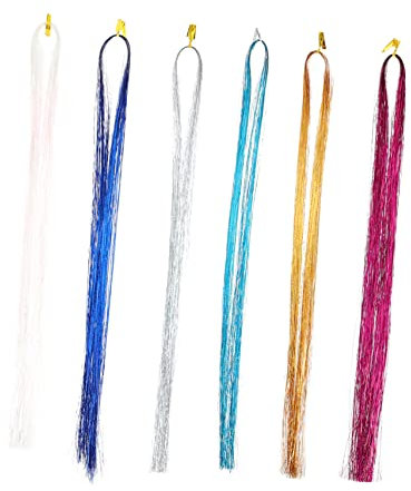 Mikinona 12pièces Tresses De Cheveux Colorées Avec Paillettes Accessoires De Coiffure Brillants Pour Femmes Et Filles Pour Photographie Cosplay Et Événements Festifs