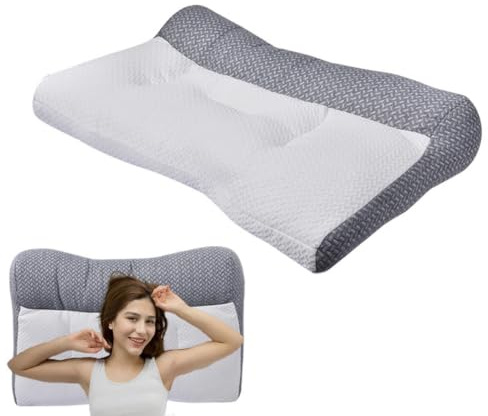 Almohada cervical para el cuello, almohada ortopédica de contorno ergonómico ajustable, extraíble y fácil de , almohada cervical para personas que duermen de lado, espalda y estómago