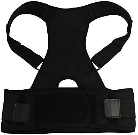 HXFFXHF Haltungskorrektur, Haltungskorrektur, Rückenbandage, Schulter-Rückenstützgürtel, Schulterhaltung anpassen, Magnetfeldtherapie für Uni-Stützbandage (schwarz, L) für wohltätige Zwecke