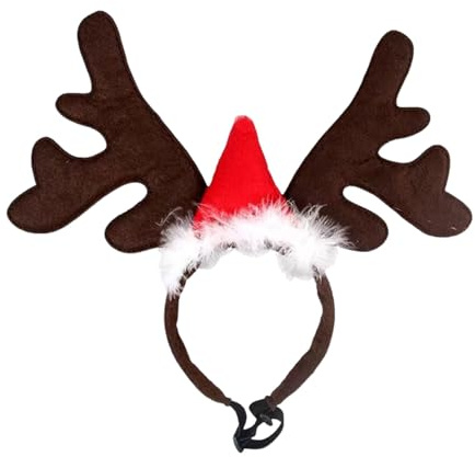 Allayu Weihnachtspferdemütze für Hund Weihnachtsmütze Pferd Wintermütze zum Anziehen des Pferdes während der Weihnachtszeit Pferdemütze Pferd hinzufügen, Geweih Stirnband