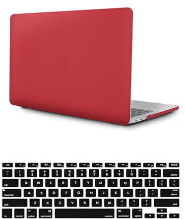 HLAAJJX Hülle für MacBook Pro 16 Zoll M3 M2 M1 Case 2023 2021 A2485 A2780 A2991 mit Liquid Retina Display Touch ID, Plastik Schutzhülle & EU QWERTY Tastaturschutz,Rot