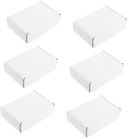 STOBOK 6stücke Weißer Versandkarton Aus Karton Versand Und Verpackungskartons Aus Kraftpapier Für Kleine Unternehmen Postversandkartons Leere Lagerkartons