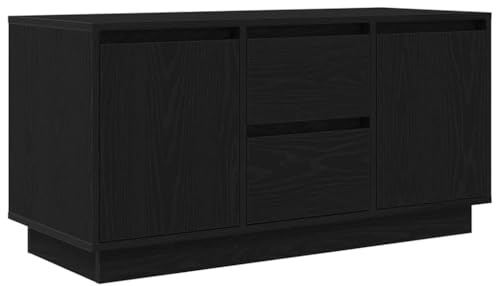 vidaXL Meuble TV avec lumières LED chêne Noir 100x41x50 cm