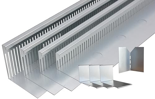 Premium Kiesfangleiste Magnelis Stahl 60mm x 10 Meter KantFuchs24 Randabschluss Kiesbeläge Flachdächer wartungsarm und korrosionsgeschützt 4x 2,50 Meter inklusive 3 Stoßverbinder 1 Eckverbinder