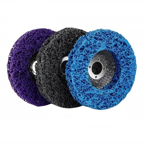 3 dischi da 115 mm per smerigliatrice angolare, per sverniciatura, dischi abrasivi rapidi per rimuovere la ruggine e l'ossidazione della vernice (blu, viola, nero)