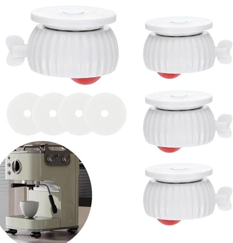 Wopanxye 4pcs Self Adhesive Castor Wheels, 360° Universal Swivel Kitchen Appliance Casters, Mini Roller Ball Sticky Pulley Slider with Locking Brake for DIY Small Furniture Trash Can Storage Box Tin
