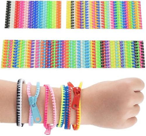 JEYORZY 20pc bracelets zip, jouets sensoriels anti-stress, bracelets d'amitié incroyables pour enfants, bijoux tendance et cadeaux parfaits pour fêtes d'anniversaire garçons et filles, Color aleatorio