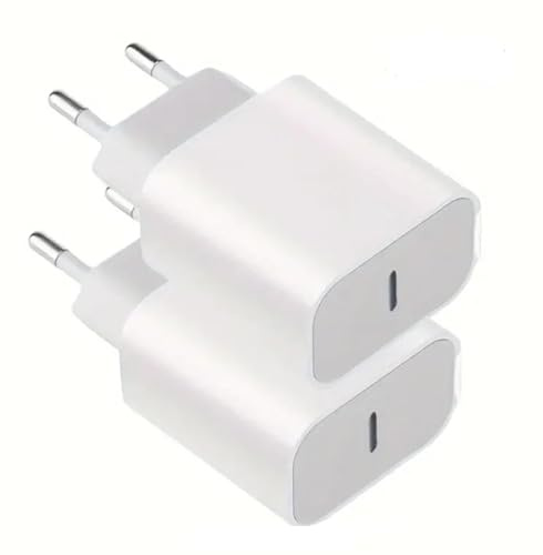 (Lot de 2) Chargeurs USB C 25 Watts, Prise Rapide Replacement for iPhone 16/16 Pro/16 Pro Max/16 Plus/15/14/13/12/11/SE 2020/X/XS/XR/8/7/6, Pad, Samsung Galaxy Compatible Xiaomi Note 9, Huawei